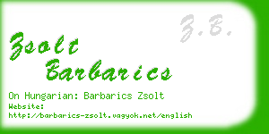 zsolt barbarics business card